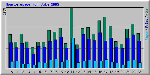 Hourly usage for July 2005