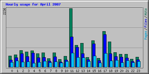 Hourly usage for April 2007