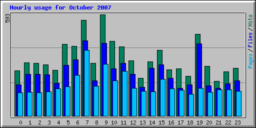 Hourly usage for October 2007