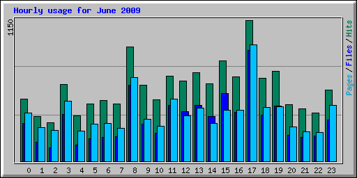 Hourly usage for June 2009