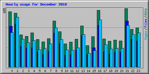 Hourly usage for December 2010